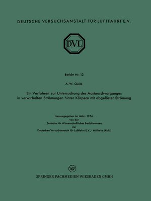 cover image of Ein Verfahren zur Untersuchung des Austauschvorganges in verwirbelten Strömungen hinter Körpern mit abgelöster Strömung